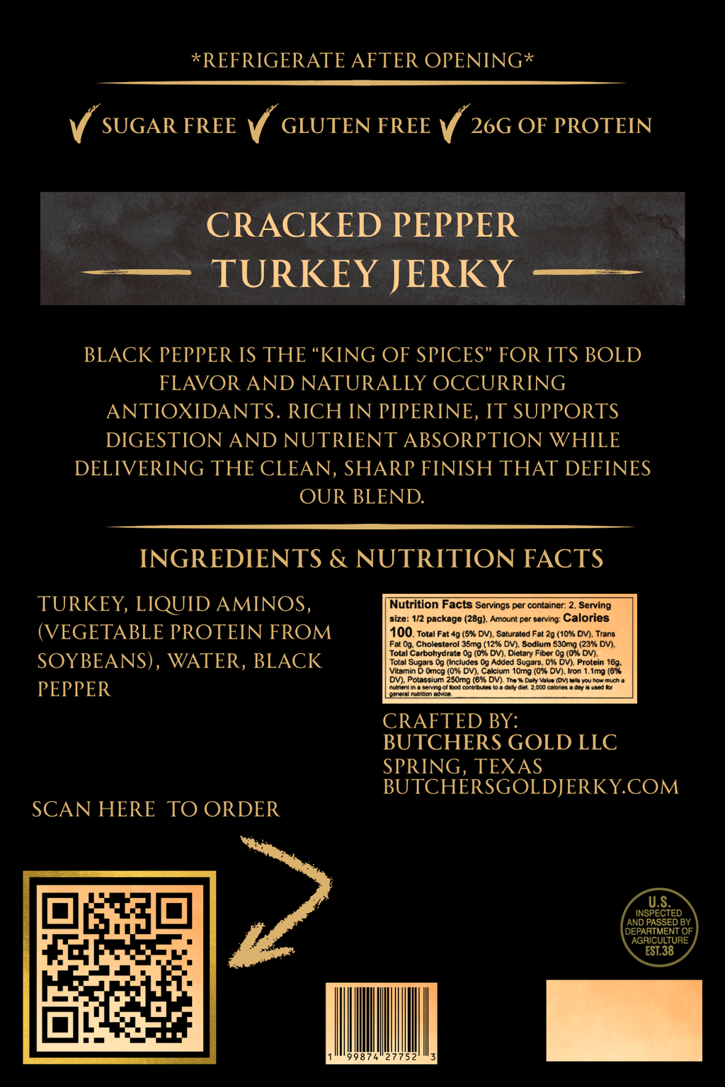 Cracked Pepper Turkey Jerky