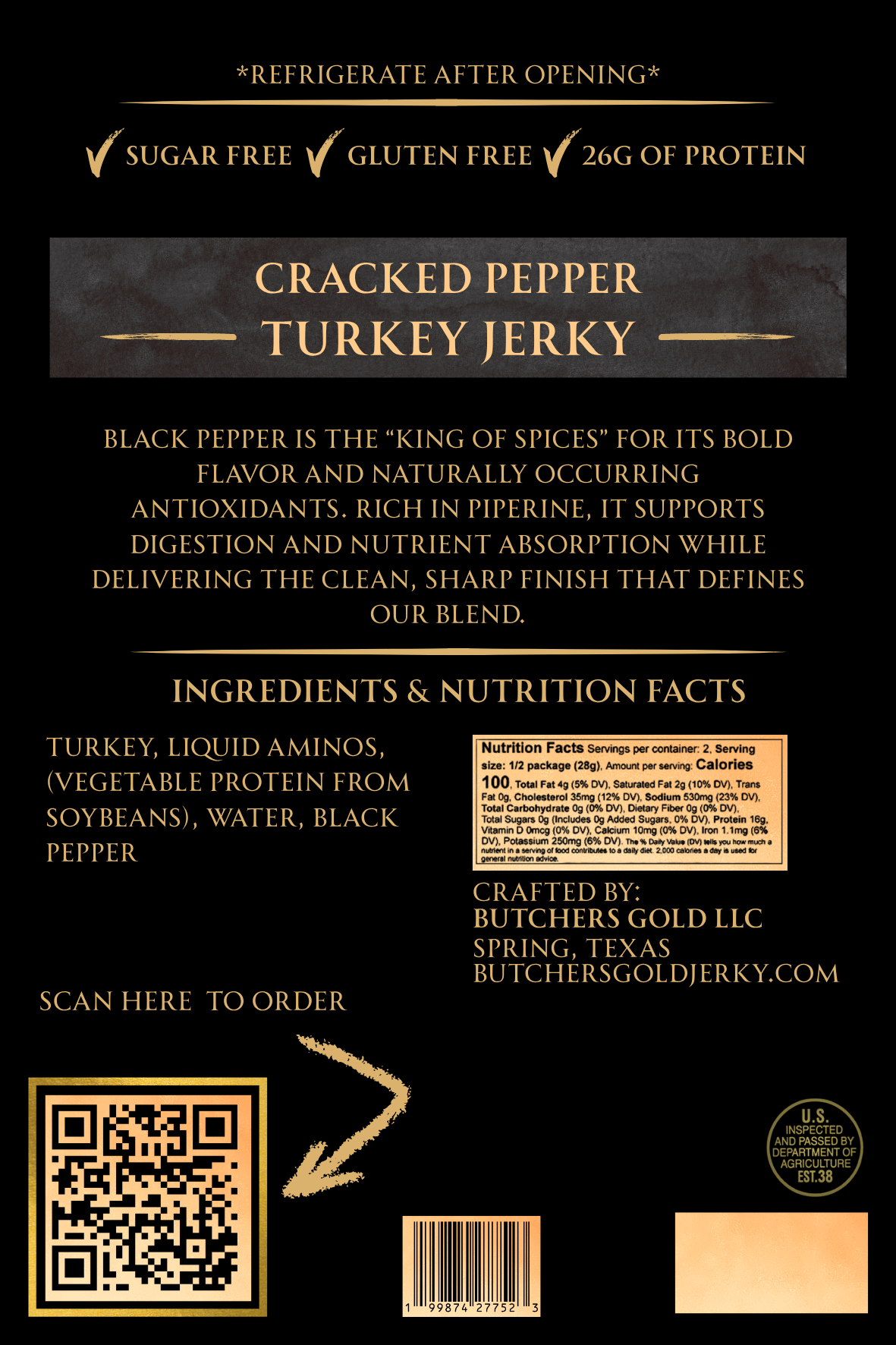 Cracked Pepper Turkey Jerky